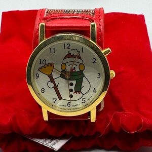 Movt Leather Snowman Manual Slap Watch.